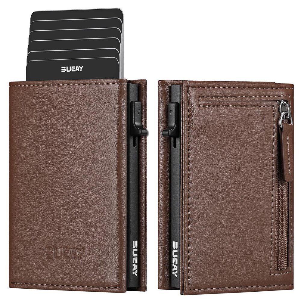 1202 Card Holder Wallet Coin Pocket Magnetic Closure Pop Up Cards